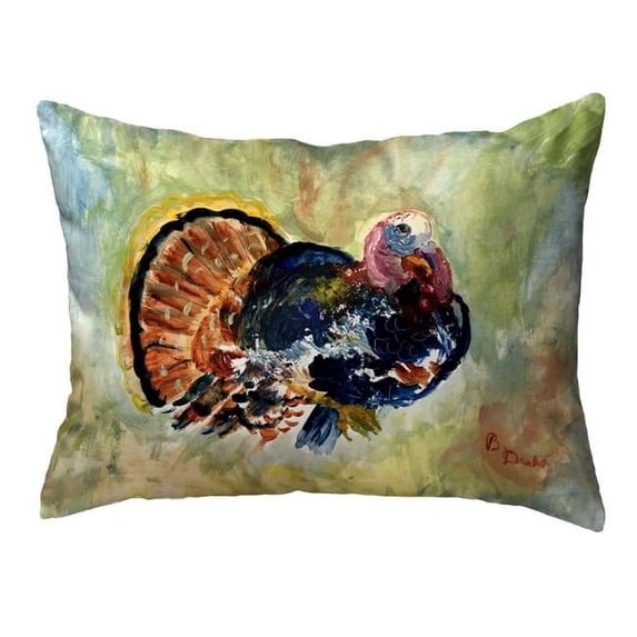 Betsydrake KS1165 11 x 14 in. Colorful Turkey No Cord Pillow - Small