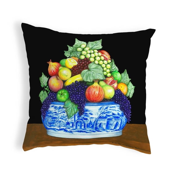 Betsydrake NC039 Fruit in Bowl Noncorded Pillow - Large