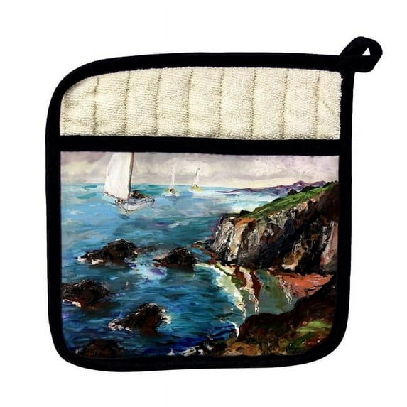Betsydrake PT1164 Sailing the Cliffs Pot Holder