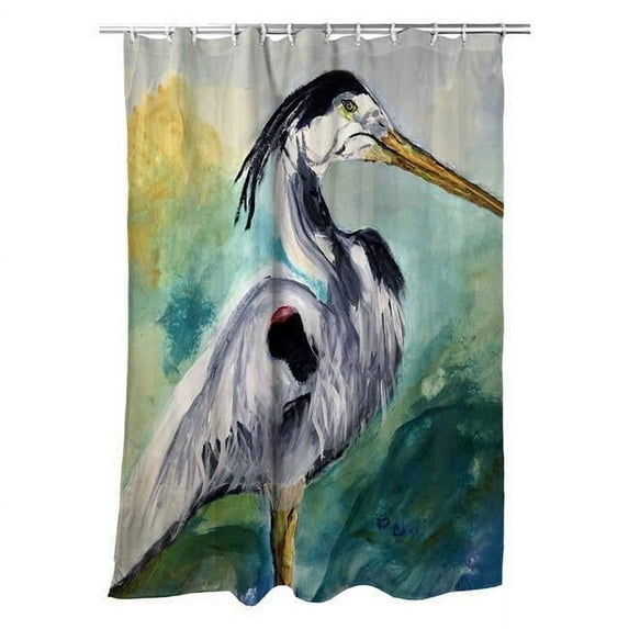 Betsydrake SH1171 71 x 74 in. Betsys Blue Heron Shower Curtain