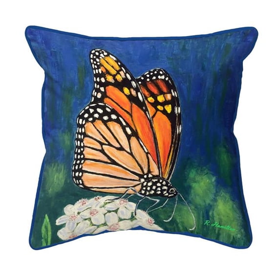 Betsydrake SN1212 12 x 12 in. Monarch & Flower Indoor & Outdoor Pillow - Small
