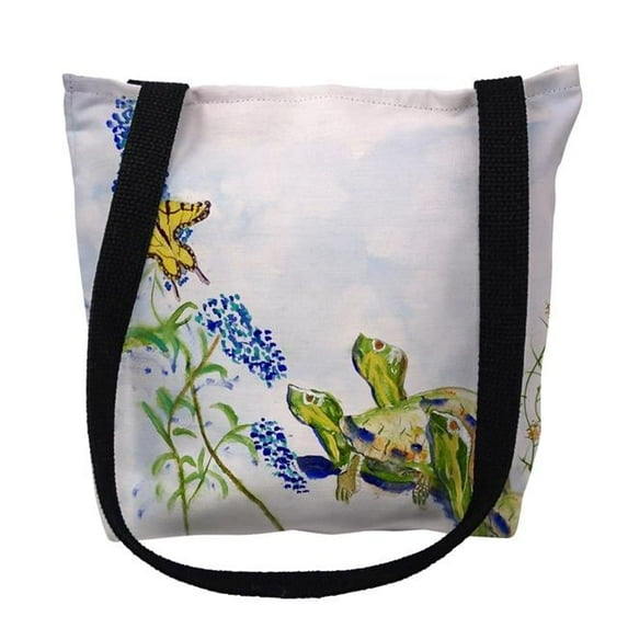 Betsydrake TY178G 18 x 18 in. Turtles & ButterFly Tote Bag - Large