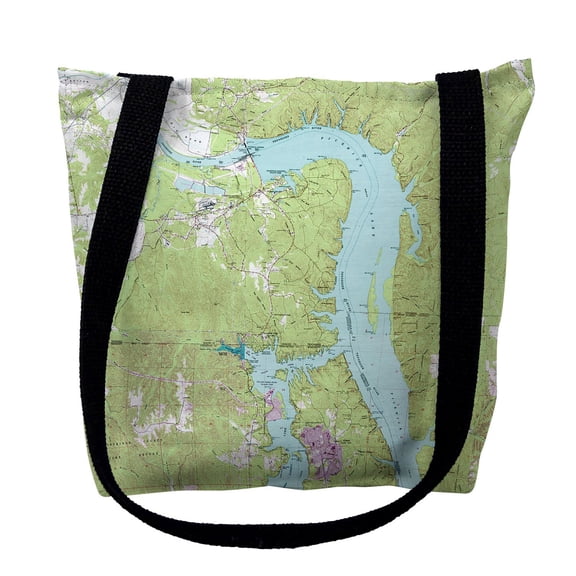 Betsydrake TY740M 16 x 16 in. Pickwick Lake, TN Nautical Map Medium Tote Bag
