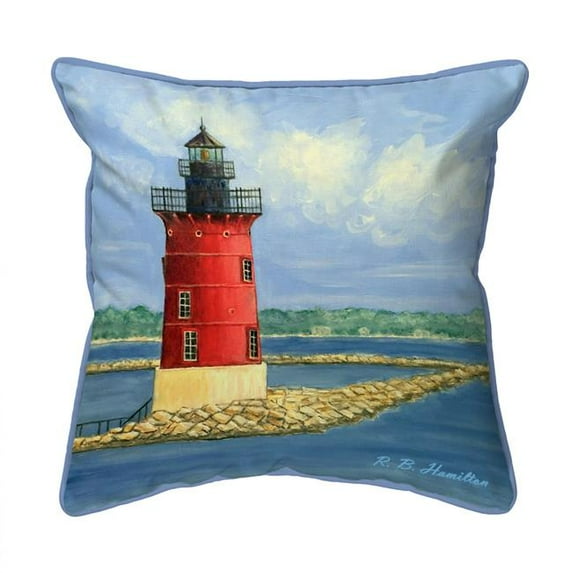 Betsydrake ZP1179 22 x 22 in. Breakwater Lighthouse Extra Zippered Pillow - Large