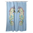 thumbnail image 1 of Betsys Seahorses Light Blue Shower Curtain, 1 of 1