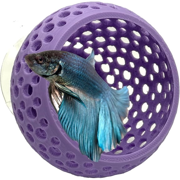 Betta Bulb Hide 2.0 | Large Aquarium Cave with Suction Cup - Fish Tank Ornament, Shrimp Hideout, Aquatic Decor (Lavender Bliss)