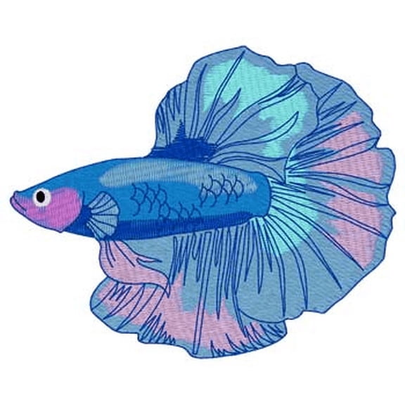 Betta Fish 978 Embroidered Patch 3.9" x 3.1"