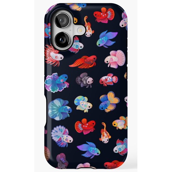 Betta Fish Fighting Siamese Fish Water Art Case Phone Case for iPhone 17 16 15 14 13 12 11 Pro Max