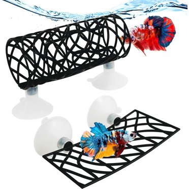Floating Betta Hide & Shrimp Cave - 3-in-1 Aquarium Hammock, Feeder Ring & Resting