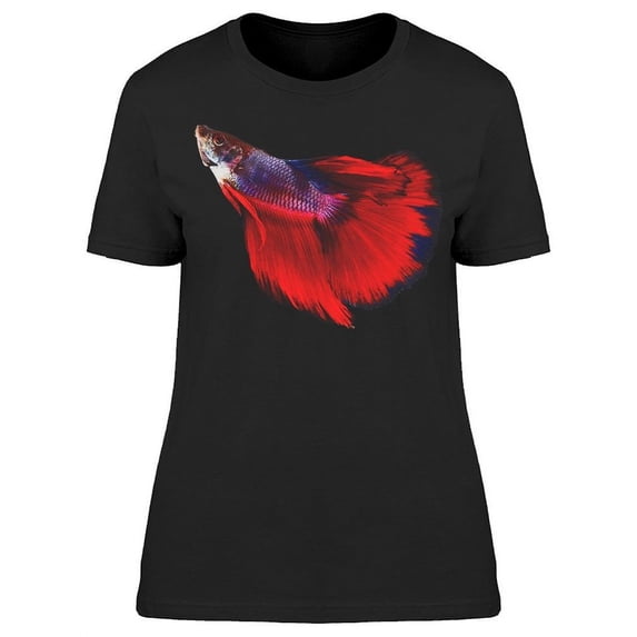 Betta Fish Looking Up Red T-Shirt Women -Image by Shutterstock, Female Small