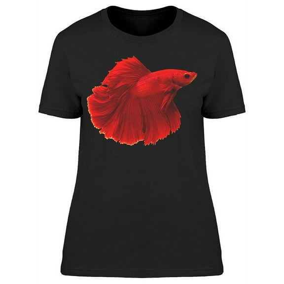 Betta Fish Siamese Red Halfmoon T-Shirt Women -Image by Shutterstock, Female Small