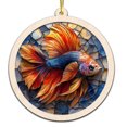 thumbnail image 1 of Betta Fish Stained Glass Suncatcher Ornament – Ornament Gift for Family, Friends, Men & Women, Christmas 2025 Keepsake, 1 of 6