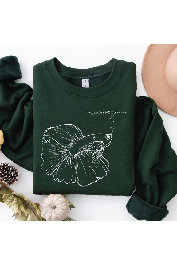 Betta Fish Sweatshirt & Hoodie, Betta Fish Sweatshirt, Animal Lover, Fish Unisex Crewneck Hoodie, Animal Sweater, Fish Owner , Sfs0347