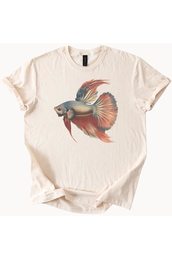 Betta Fish Tee Siamese Fighting Fish Graphic T Shirt Size S-5Xl Heygategoo Tee