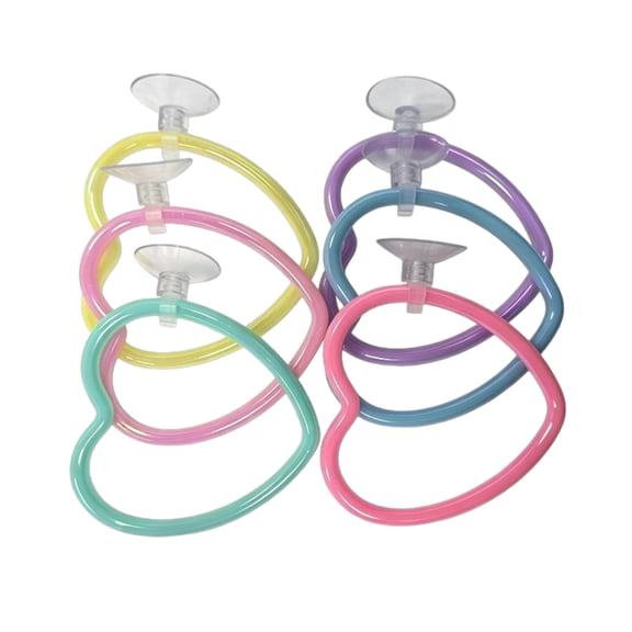Betta Fish Training Hoop Set with 6 Swim Through Hoops and Suction Cups