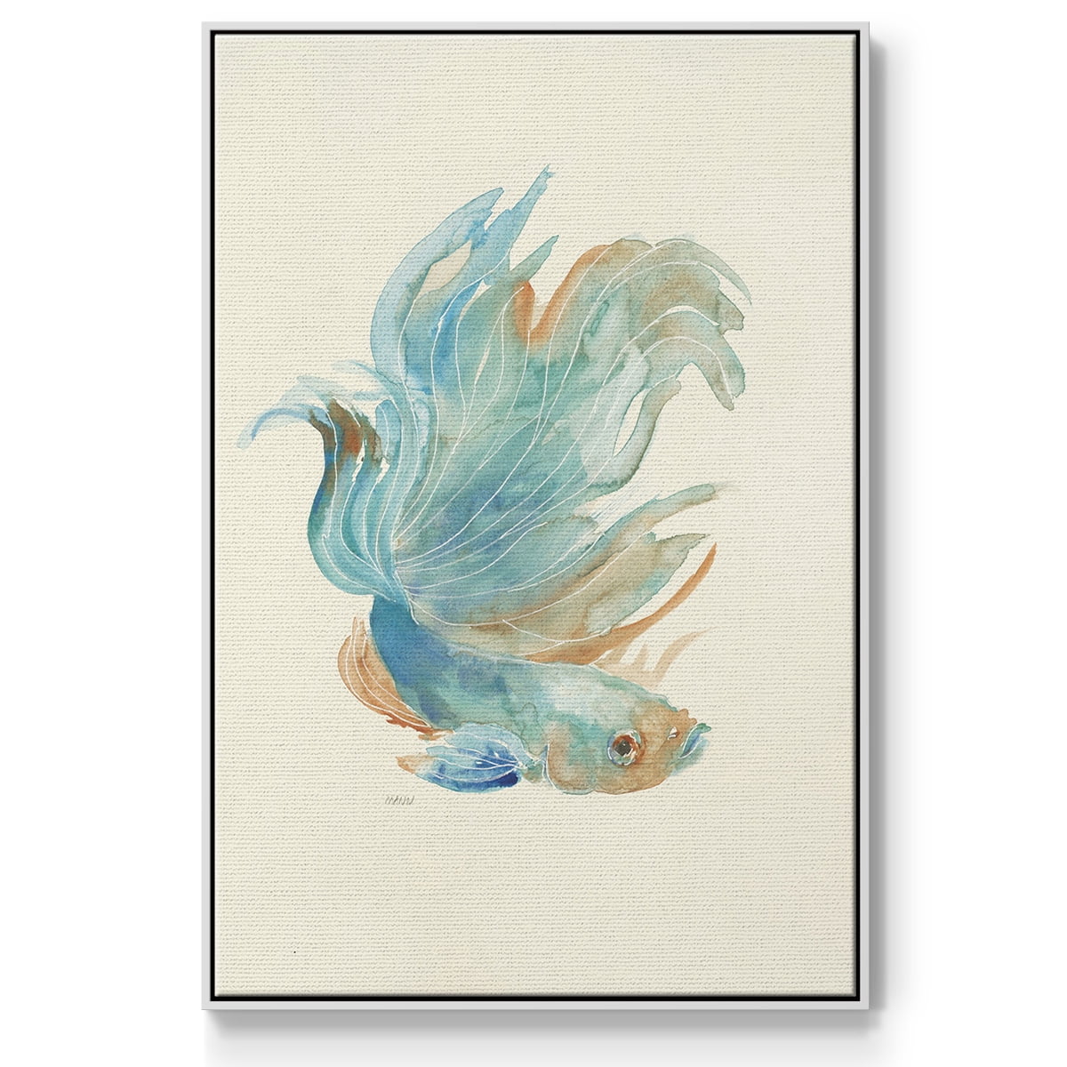 Betta I Framed Premium Gallery Wrapped Canvas - Ready to Hang - 25 x 37 - White Floating Frame