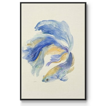 Betta II Framed Premium Gallery Wrapped Canvas - Ready to Hang - 17 x 25 - Black Floating Frame