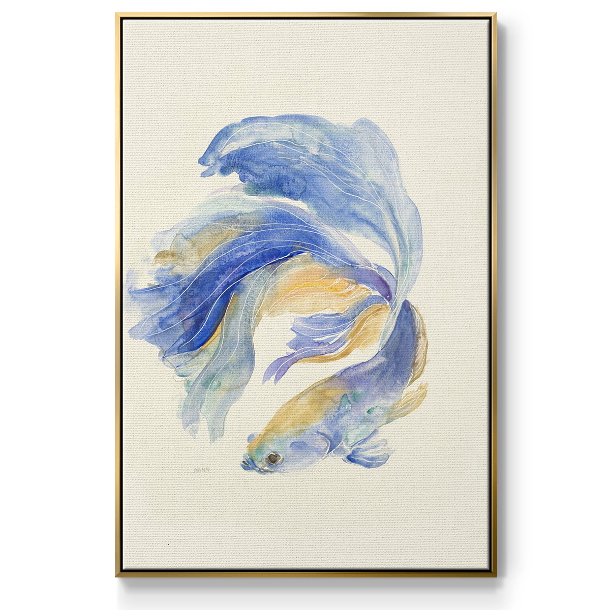 Betta II Framed Premium Gallery Wrapped Canvas - Ready to Hang - 17 x 25 - Gold Floating Frame