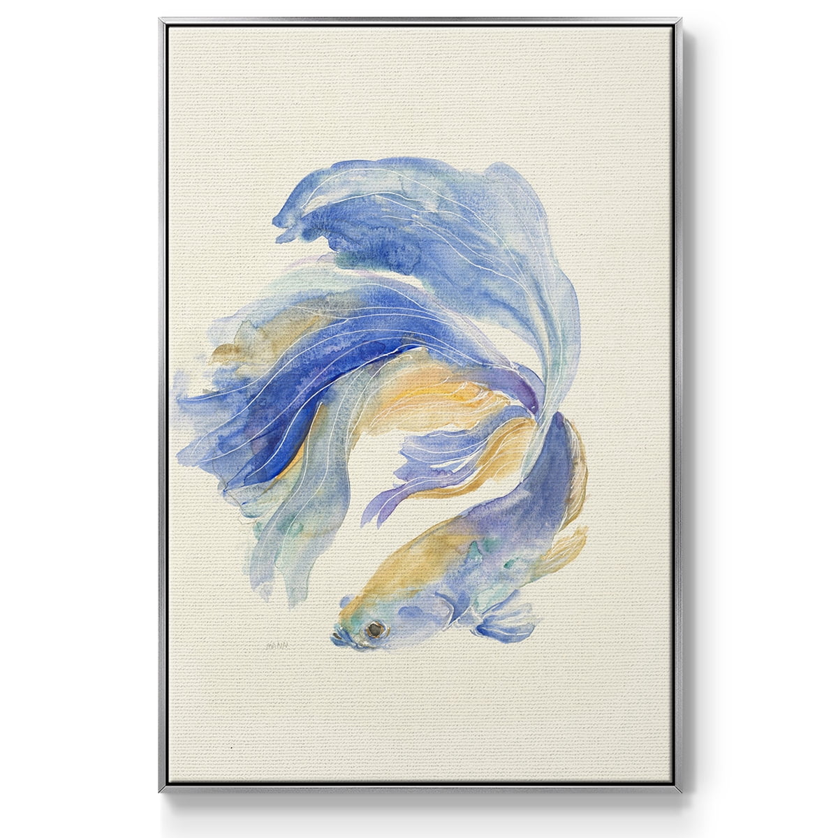 Betta II Framed Premium Gallery Wrapped Canvas - Ready to Hang - 25 x 37 - Silver Floating Frame