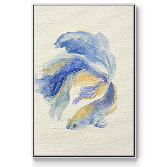 Betta II Framed Premium Gallery Wrapped Canvas - Ready to Hang - 25 x 37 - White Floating Frame