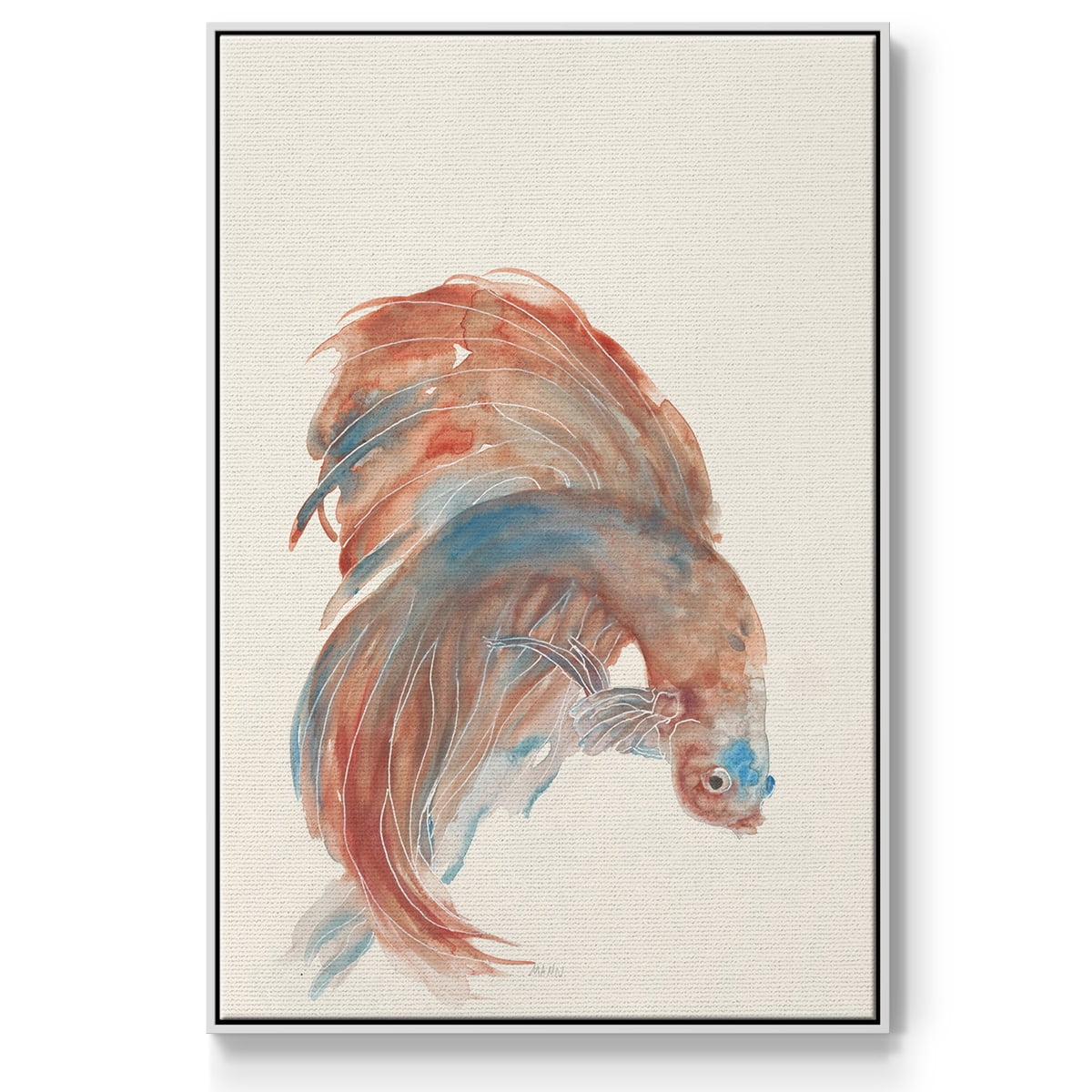 Betta III Framed Premium Gallery Wrapped Canvas - Ready to Hang - 17 x 25 - White Floating Frame