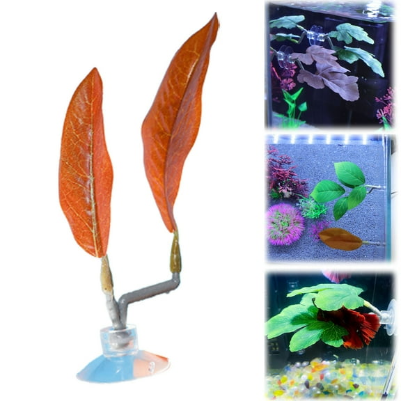 Betta Leaf Hammocks, Leaf Pad Fish Spawning Grounds Breeding Resting Bed， Adjustable Plastic Betta Fish Tank Decor with Suction Cup & Bracket for Four-Eyed Silk Fish Guppy to Rest