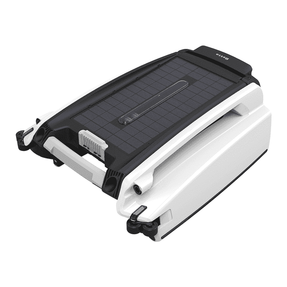 Betta Smart Solar-Powered Automatic Robotic Pool Surface Skimmer with 30-Hour Battery Life and Re-Engineered Twin Salt Chlorine Tolerant Motors (White))