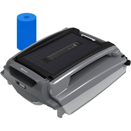 Betta Solar Powered Robotic Pool Skimmer with Dual Charging Options and 30-Hour Continuous Cleaning Battery Power, Anti-Stuck Foam Noodle, Shallow Water Safeguard
