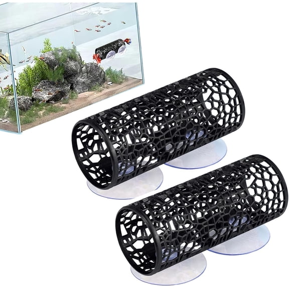 Betta Tunnel, 2 Color Betta Hides Bed for Aquarium Decor, Hollow Bettas Fish Tunnel with Suction Cup, Corrosion Resistant Betta Fish Hides Hammock for Tank Accessories