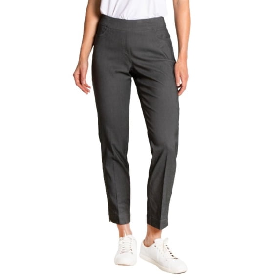 Slimsation Pull-On Wide Band Full-Length Charcoal Pants Women 12