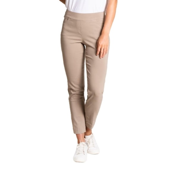 Slimsation Pull-On Wide Band Full-Length Stone Pants Women 16