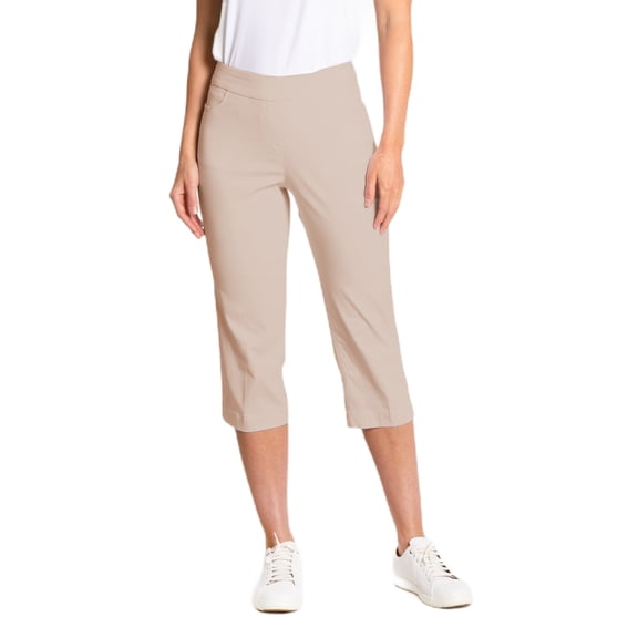 Slimsation Pull-on Solid Capri 21 Inch Stone Pants Women 16