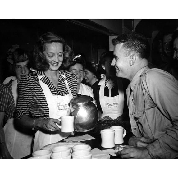 Bette Davis Doing Her Part At The Stage Door Canteen During World War Ii History (24 x 18)