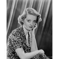 thumbnail image 1 of Bette Davis Portrait Hand on the Cheek in Floral Pattern Dress and Short Curls Photo Print (8 x 10), 1 of 1