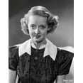 thumbnail image 1 of Bette Davis Portrait in Whit Collar Black Short Sleeve Velvet Shirt with Curtain Hair Hairstyle Photo Print (24 x 30), 1 of 1