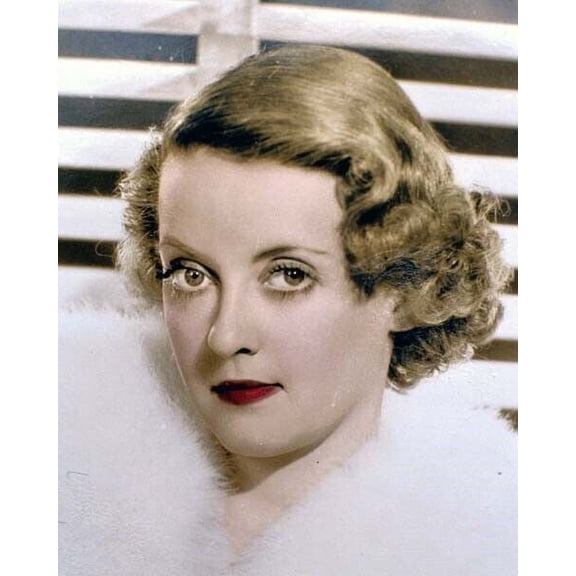 Bette Davis beautiful young portrait 1930's era with white fur 4x6 photo