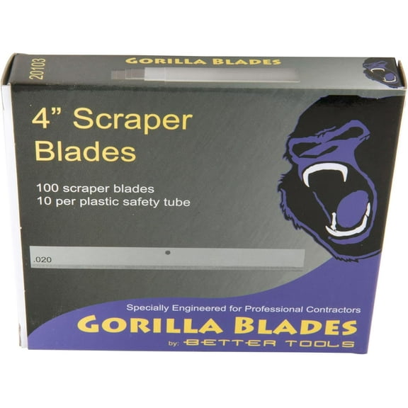 Better  4" Scraper Blades -100 Blades/Box - 10 Blades/Tube