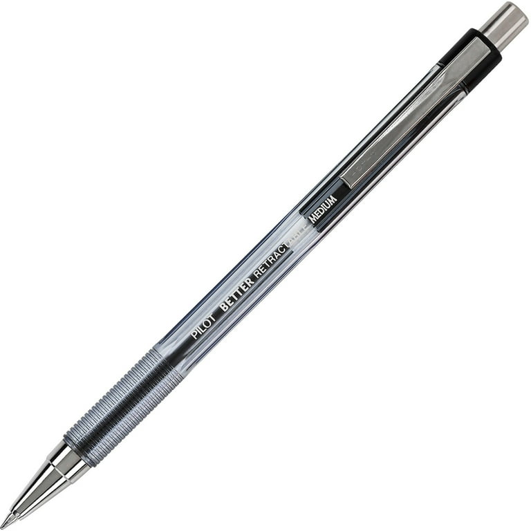 Better Ballpoint Pen, Retractable, Medium 1 mm, Black Ink, Smoke Barrel, Dozen Better Ballpoint Pen, Retractable, Medium 1 mm, Black Ink, Smoke Barrel, Dozen