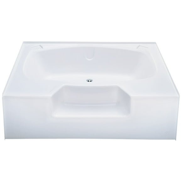 Better Bath W4054-SPK, White, ABS 40" x 54", Center Drain Bathtub