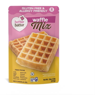 Better Batter Gluten Free Waffle & Pancake Mix 1lb | Certified GF, Vegan, Kosher | No Preservatives | Top 9 Allergen-Free, Non-GMO | Easy Homemade Waffles & Pancakes