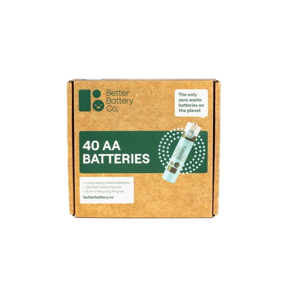 Better Battery Co. AA Alkaline Batteries, 40-Pack Family Size, Long-Lasting Power