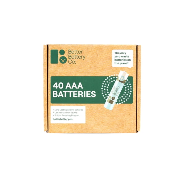 Better Battery Co. AAA Alkaline Batteries, 40-Pack Family Size, Long-Lasting Power