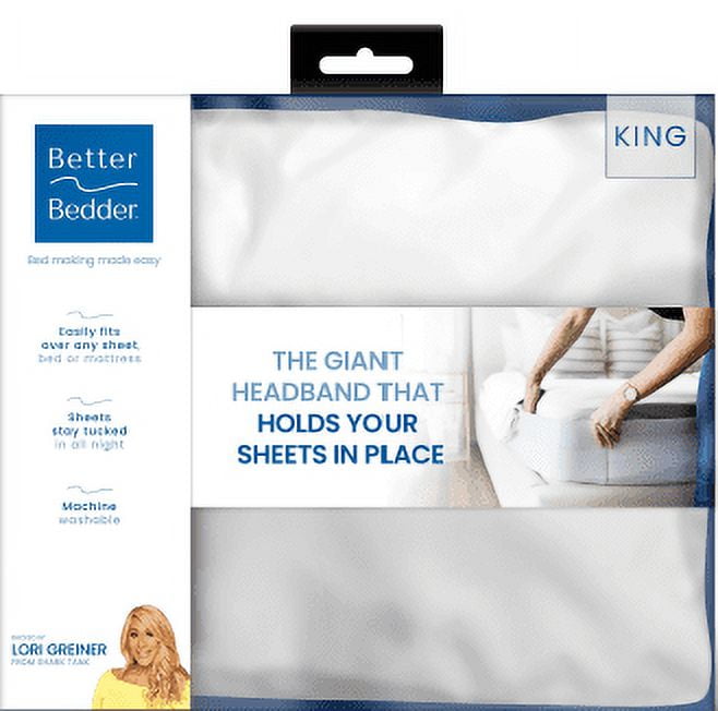  Better Bedder Bed Headband, Fabric Shell of Cotton, Polyester,  and Spandex, Bed Making Made Easy, Transforms Any Flat Sheet into A Fitted  Sheet, Fits All Mattress Heights- Queen 60” X 80” 