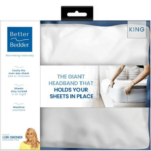Better Bedder The Giant Bed Headband Fastener, Quality Thick Rubber, White, King