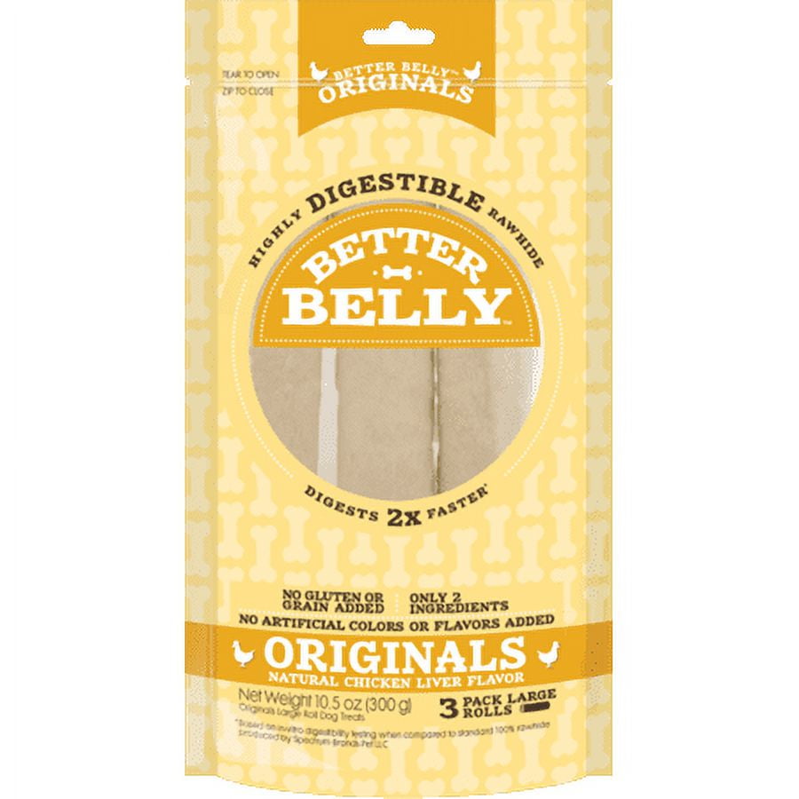 Better Belly Highly Digestible Rawhide Small Roll Chews Treat Your Dog to a Chew with NO Artificial Colors or Flavors　並行輸入品 Better Better Belly Rawhide Chews - Highly Digestible Dog Treats