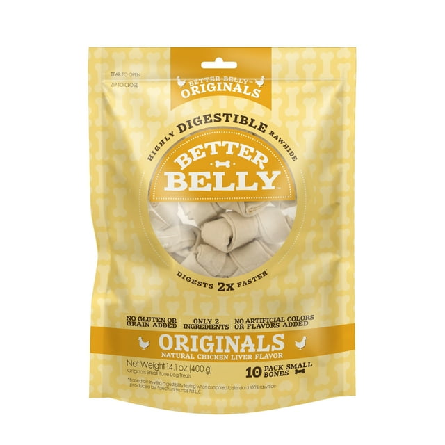 Better Belly Originals Natural Chicken Liver Flavor Small Bones 10