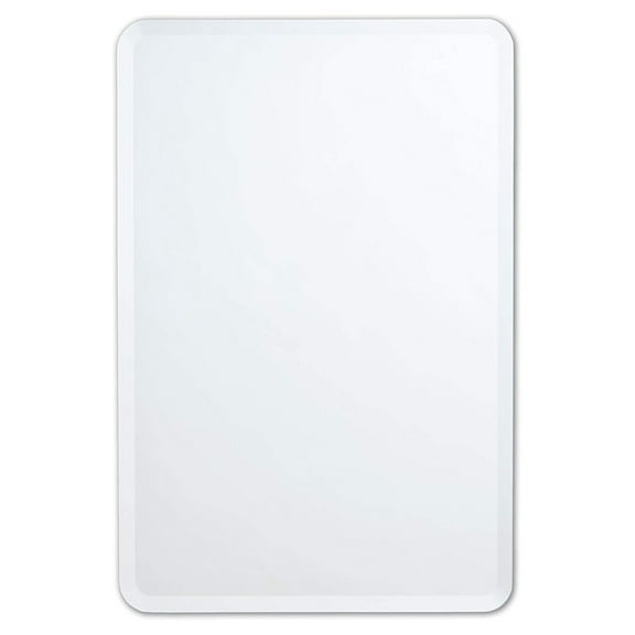 Better Bevel 20" x 30" Frameless Rounded Corner Rectangle Mirror | 1" Beveled Edge | Bathroom Wall Mirror