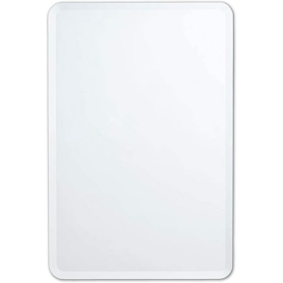 Better Bevel 20" x 30" Frameless Rounded Corner Rectangle Mirror | 1" Beveled Edge | Bathroom Wall Mirror