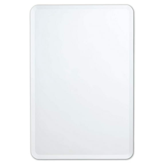 Better Bevel 20" x 30" Frameless Rounded Corner Rectangle Mirror | 1" Beveled Edge | Bathroom Wall Mirror