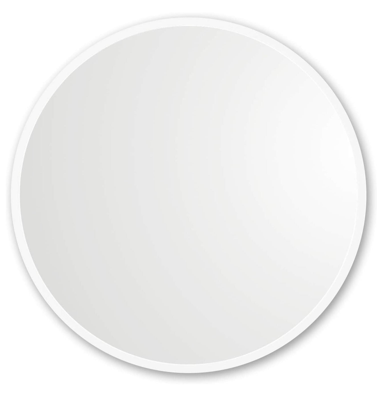 Better Bevel 24” x 24” White Rubber Framed Mirror | Round Bathroom Wall Mirror - Walmart.com